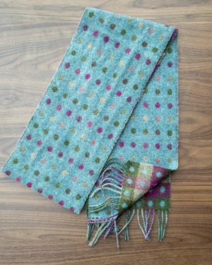 Teal Reversible Spots Scarf