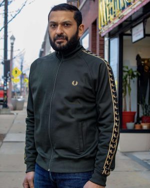 Fred Perry Gold Tape Track Jacket Hunting Green J2550