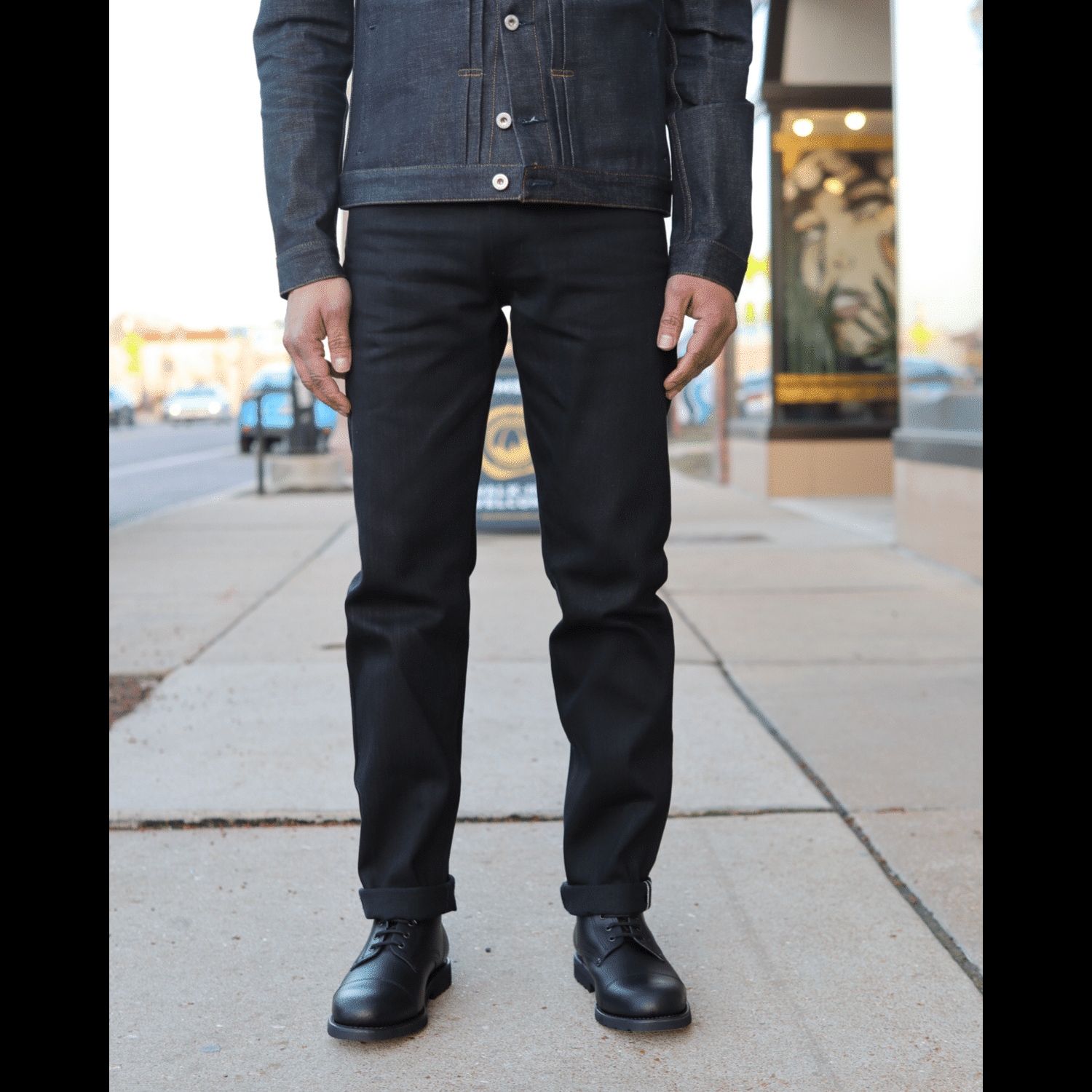 J69 Denim Lab loose-fit black selvedge denim jeans | EMPORIO ARMANI Man