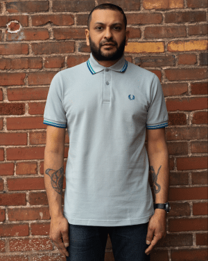 Fred Perry M12 Polo Silver Blue