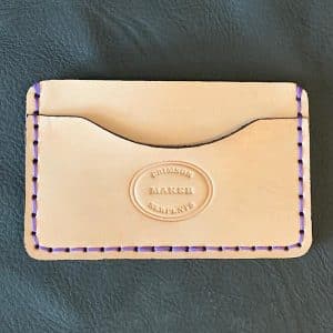 Three Pocket Card Wallet Natural Vachetta