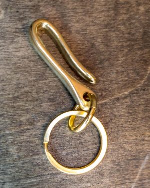 Small Brass Fishhook With Key Ring