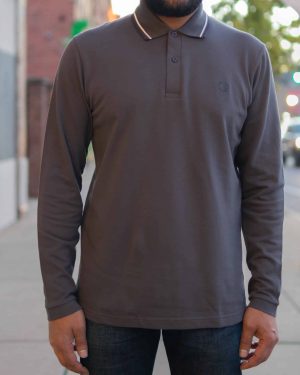 Fred Perry M1212 Long Sleeve Polo Gunmetal