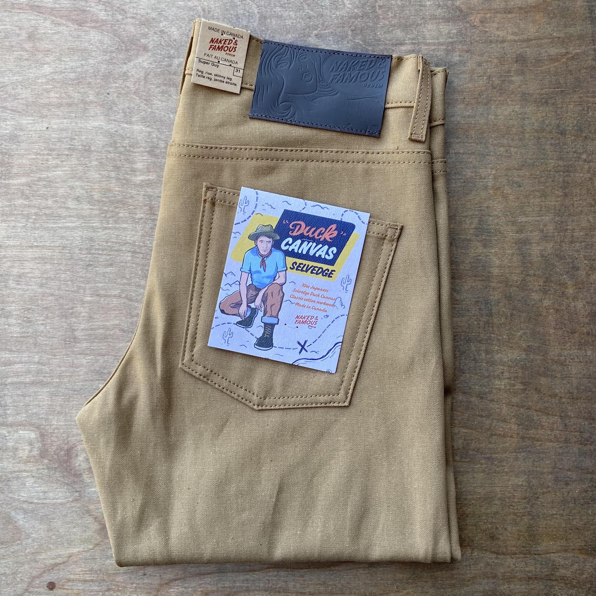 Naked And Famous Denim Super Guy Duck Canvas Selvedge Crimson