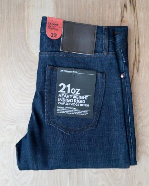 Unbranded UB121 skinny fit 21 oz. heavyweight indigo selvedge jeans