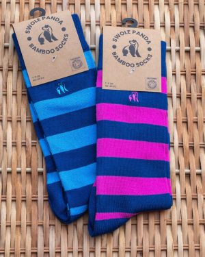 Swole Panda Striped Bamboo Socks