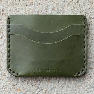 Five Pocket Minimalist Wallet Olive Vachetta