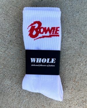 Whole Bowie Tube Socks White