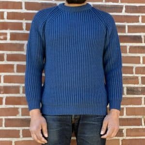Gloverall Petrol Ribbed Fisherman Sweater