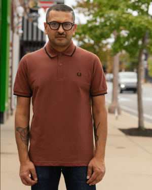Fred Perry M12 Polo Whiskey Brown/Dark Caramel/Black
