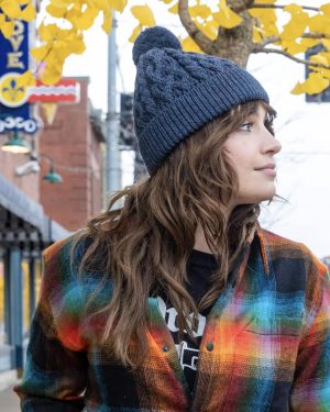 Crimson Serpents Portloe Fisherman’s Pom Beanie Denim