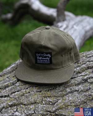 Olive Wax Snapback Hat