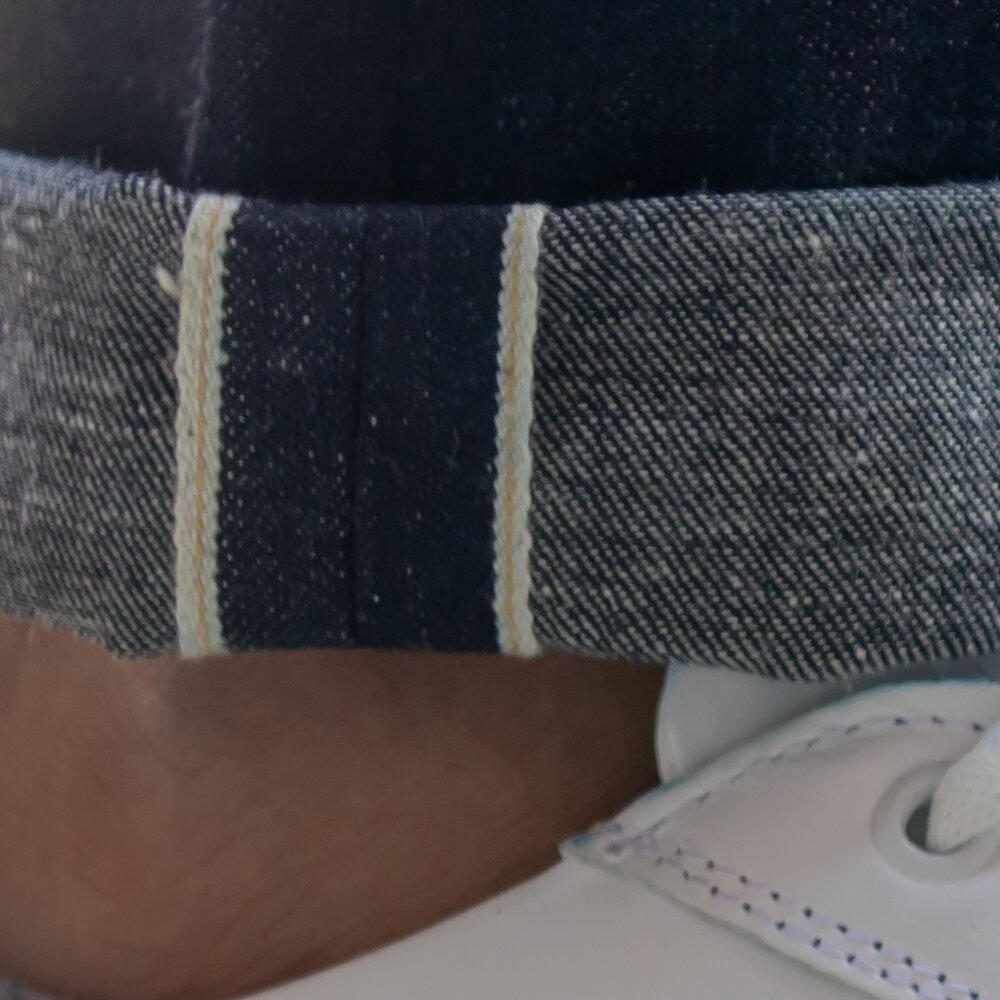 Cobra Nep Selvedge Slim Straight by Crimson Serpents Denim Goods. Yellow selvedge ID view.