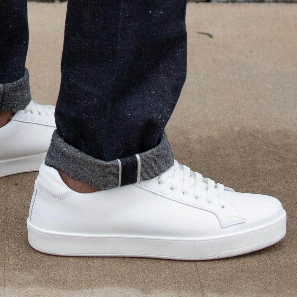 Adder Nep Selvedge Relaxed Tapered by Crimson Serpents Denim Goods. Worn Cuff Close-up View.