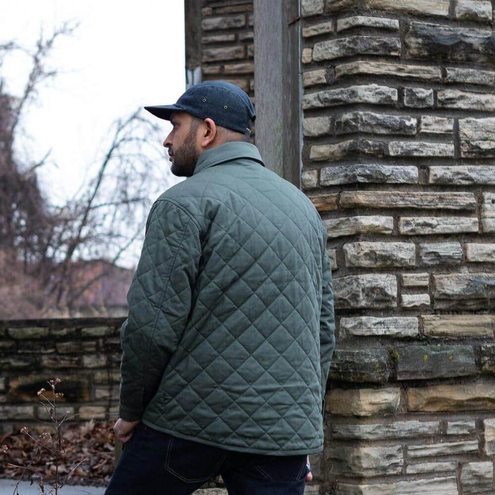 Diamond Quilted Cotton Jacket by Rothco in olive drab.