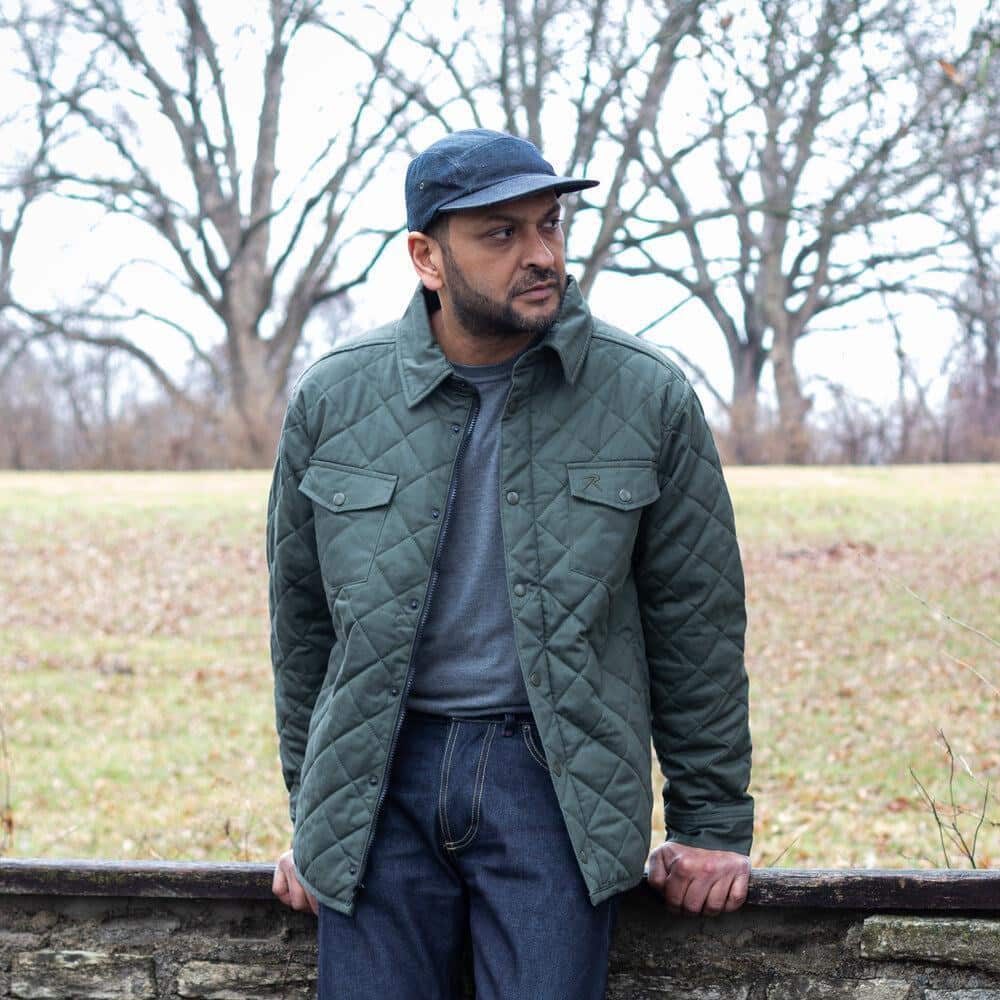 Diamond Quilted Cotton Jacket by Rothco in olive drab.