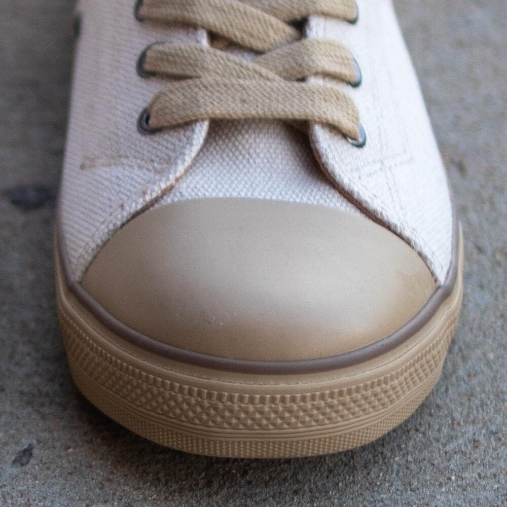 Billy Off-White High Top by Greenergrass. Toe view.