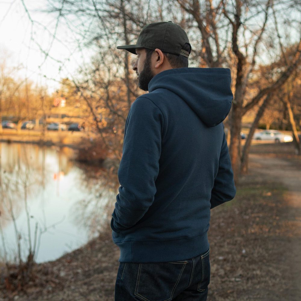 Super Heavyweight Hoody by US Blanks. Back view.