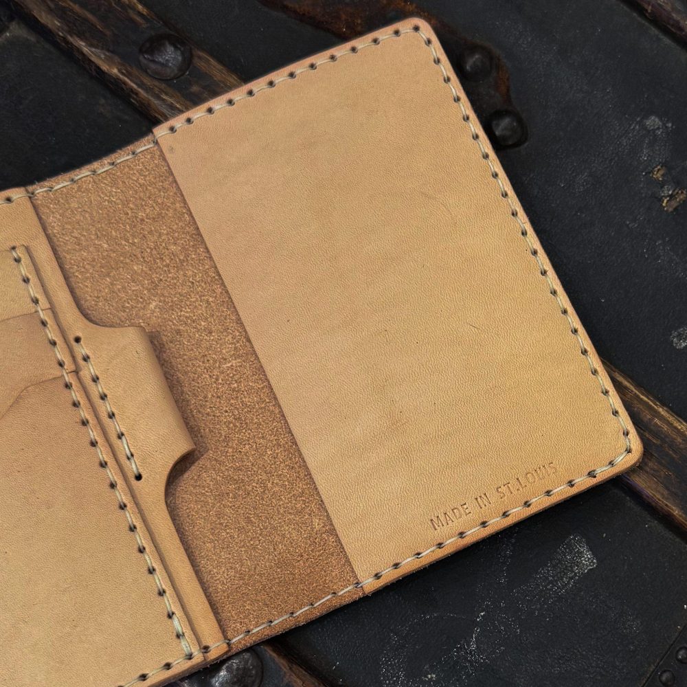Leather Journal Cover. Journal pocket view.