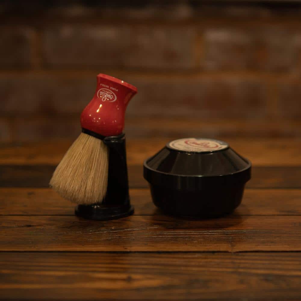 Omega Shaving Products. Brush and Shave Cream Set.