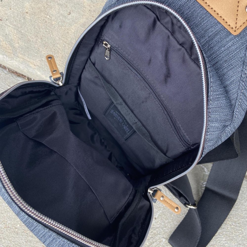 Stone Element Sling Pack by Harvest Label. Interior view.