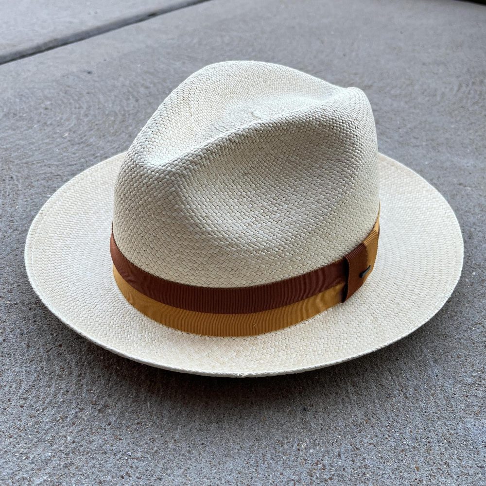 Halpern Panama Fedora from Bailey of Hollywood. Front view.