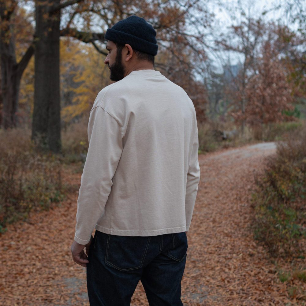 Crème Heavyweight Long Sleeve. Back view.