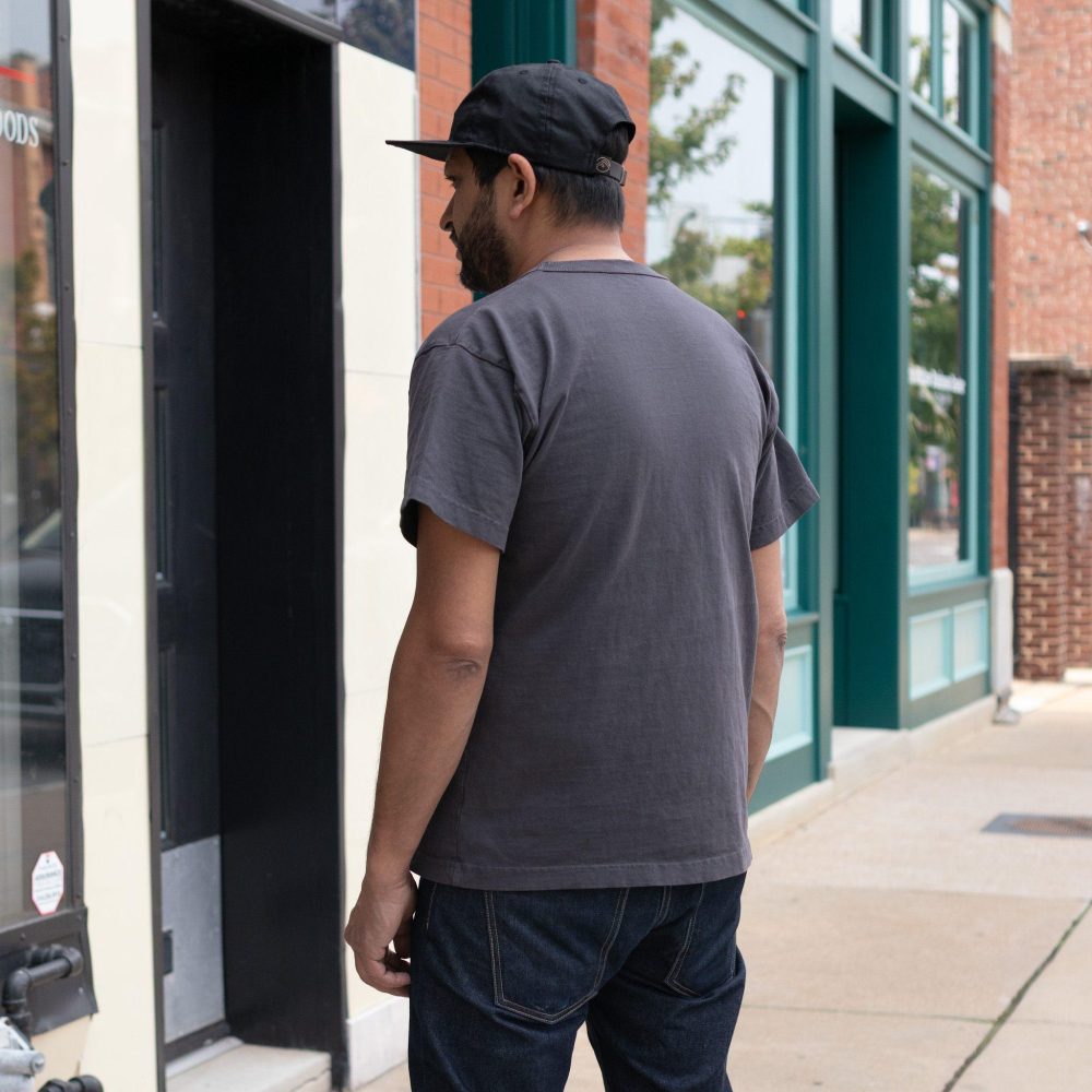 Obsidian Boxy Heavyweight Tee. Back view.