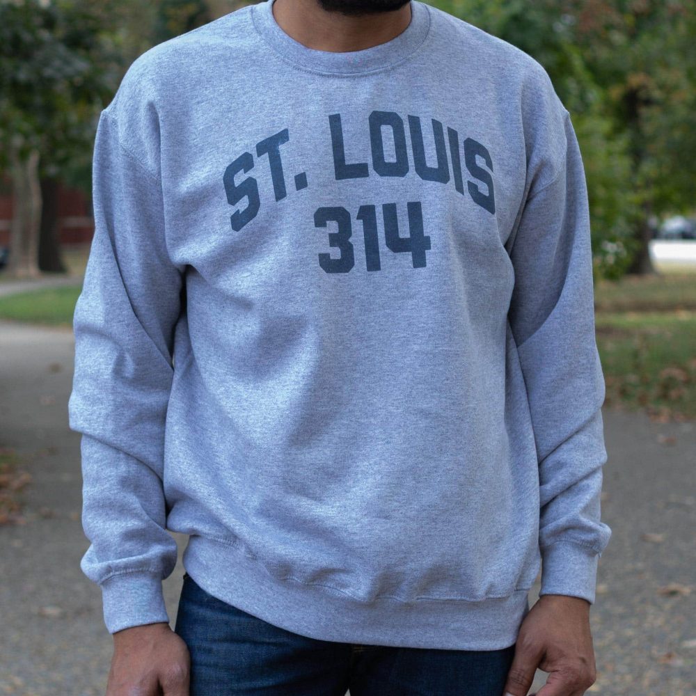 St. Louis 314 Sweatshirt by Boredwalk. Close-up view.