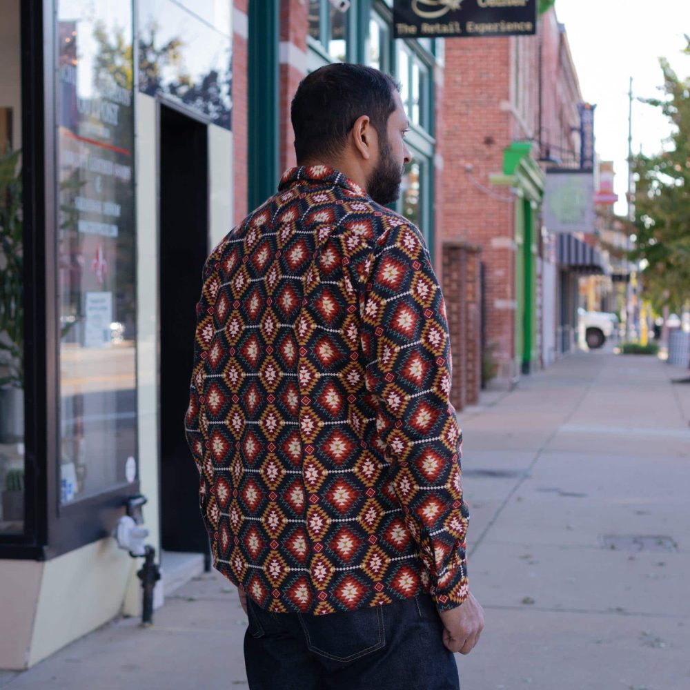 Southwest Flannel Shirt by Upstate Stock. Back view.