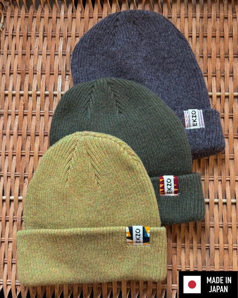 Merino Wool Beanie by Ekzo. Made in Japan.