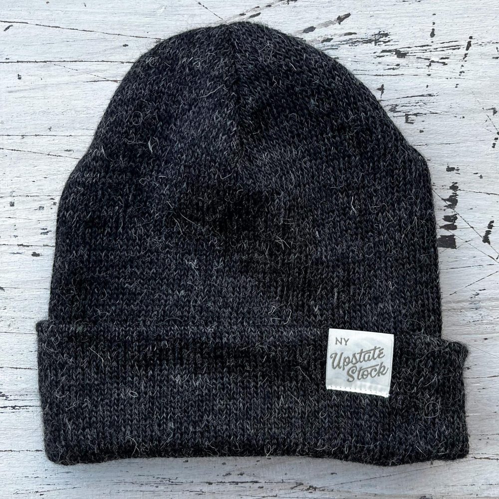 Upstate Stock American Mohair Beanie in Black.