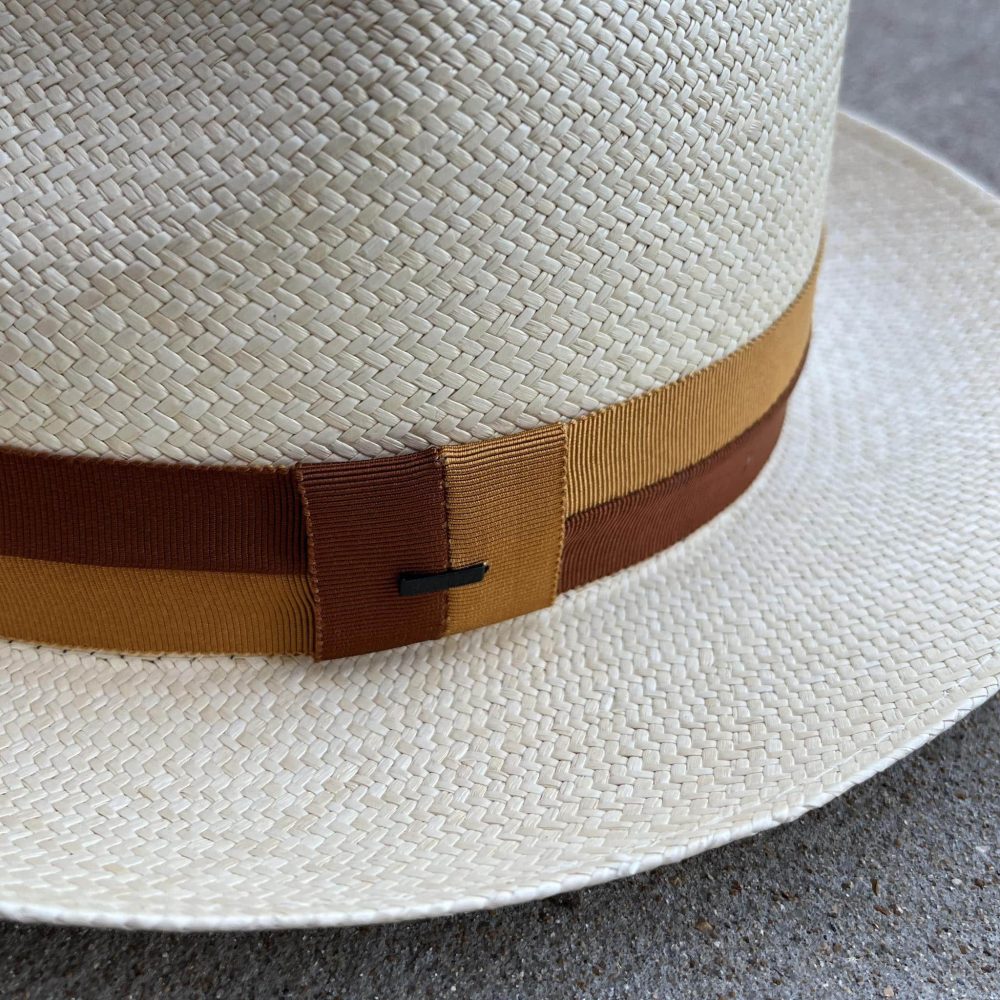 Halpern Panama Fedora from Bailey of Hollywood. Band view.
