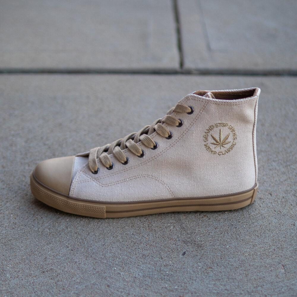 Billy Off-White High Top by Greenergrass. Left View.