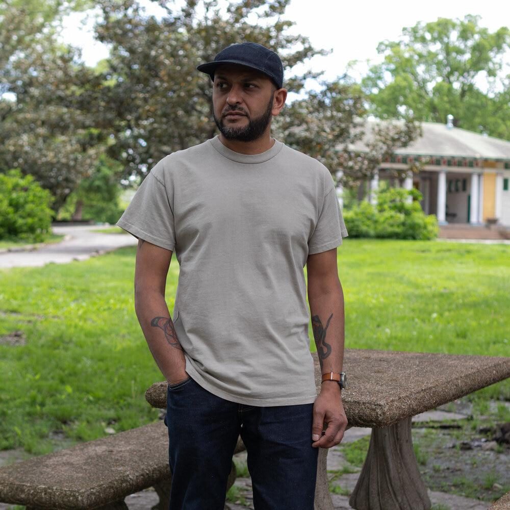 Heavyweight Vintage Fit Tee by US Blanks in Latte.