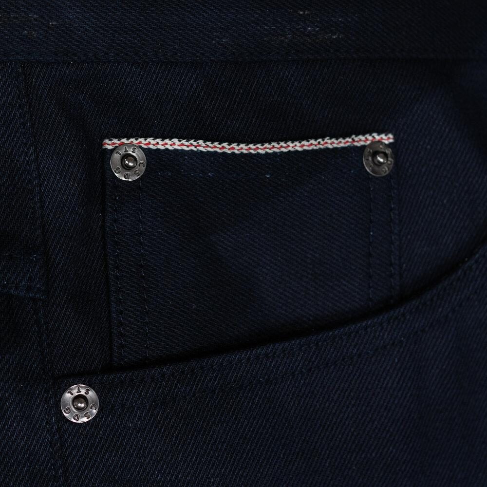 Adder Indigo Black Selvedge by Crimson Serpents Denim Goods. Coin pocket view.