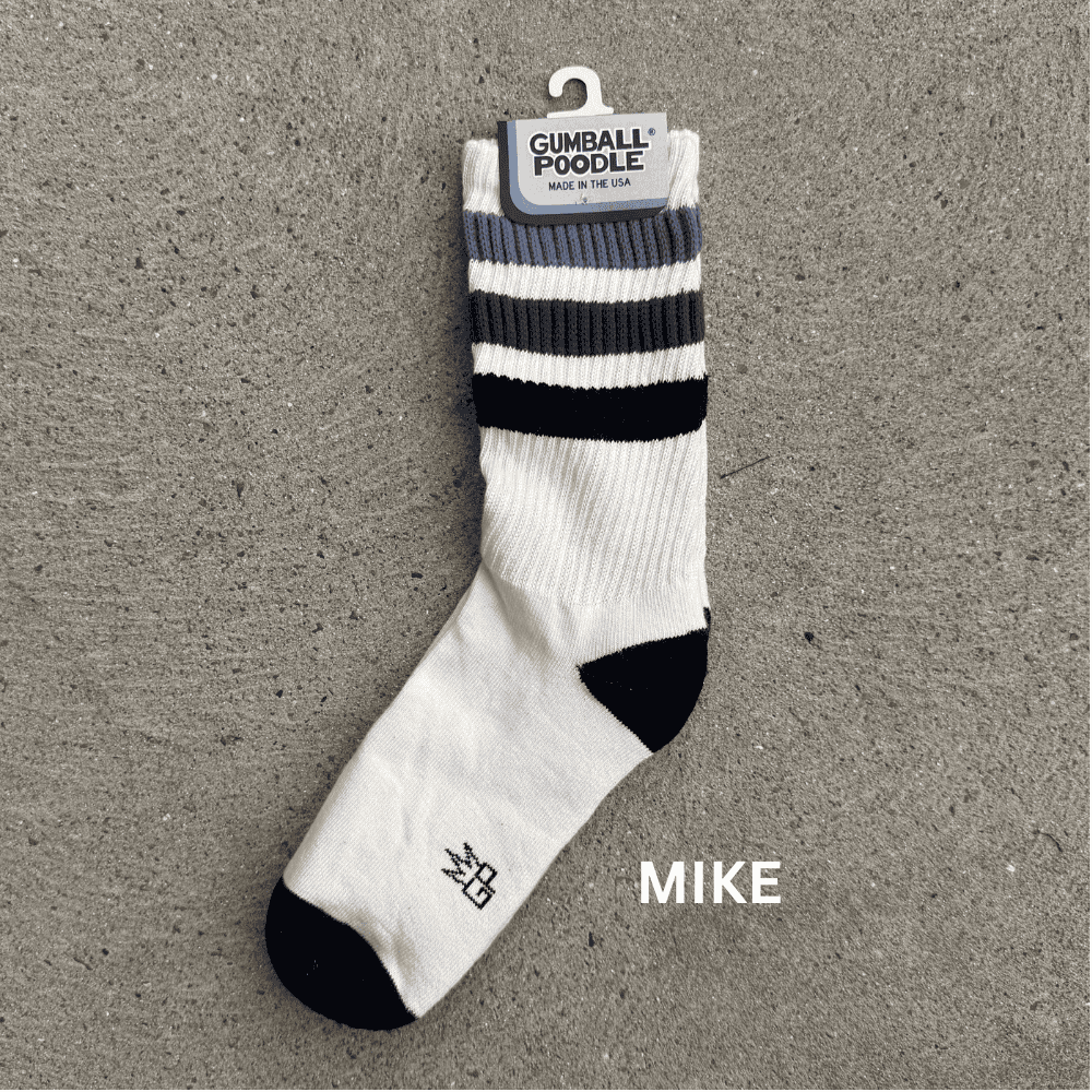 Mike Retro Gym Crew Socks by Gumball Poodle.