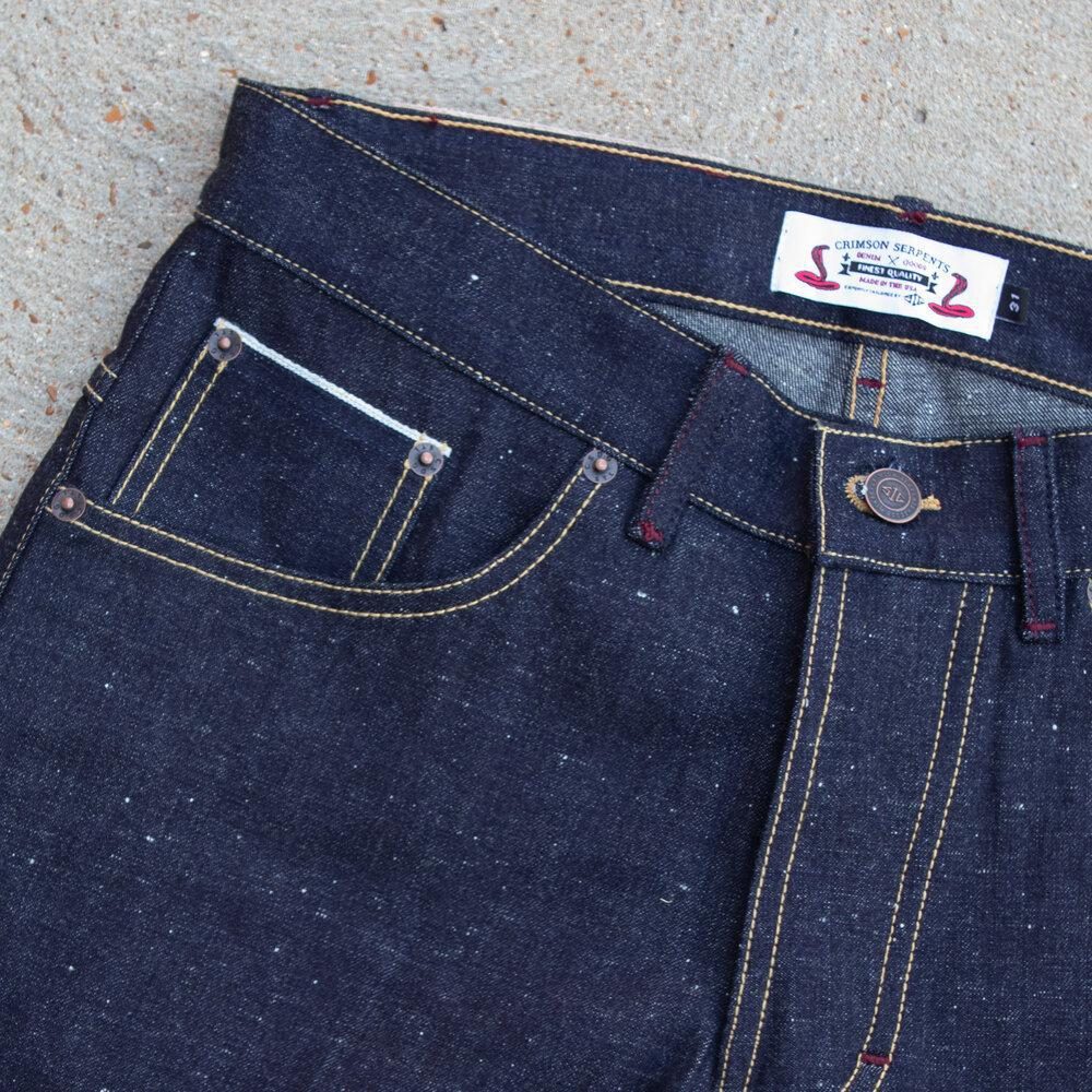 Cobra Nep Selvedge Slim Straight by Crimson Serpents Denim Goods. Coin-pocket view.