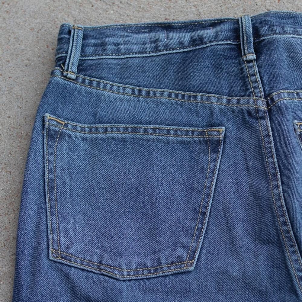 Slacker Relaxed Straight Leg by Noend Denim. Back pocket view.