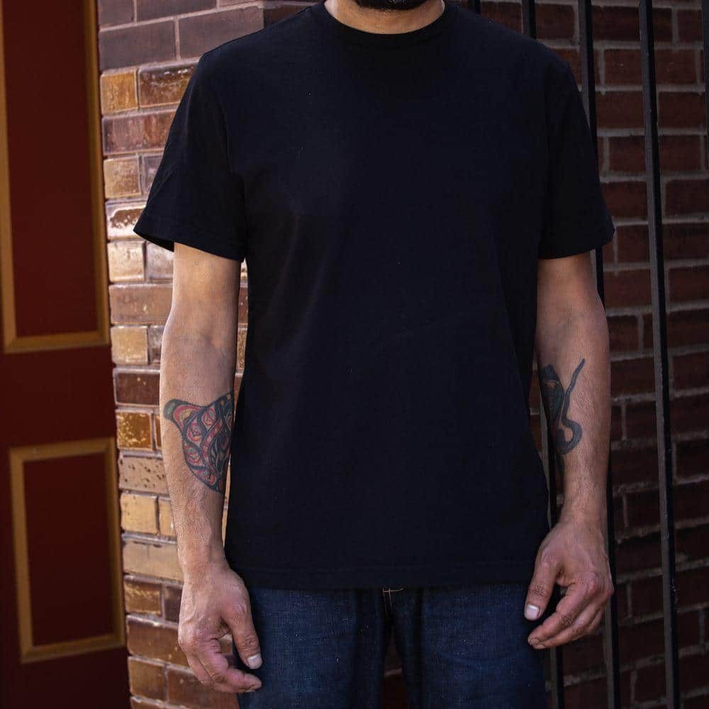 Black Heavyweight Crew Tee by US Blanks.