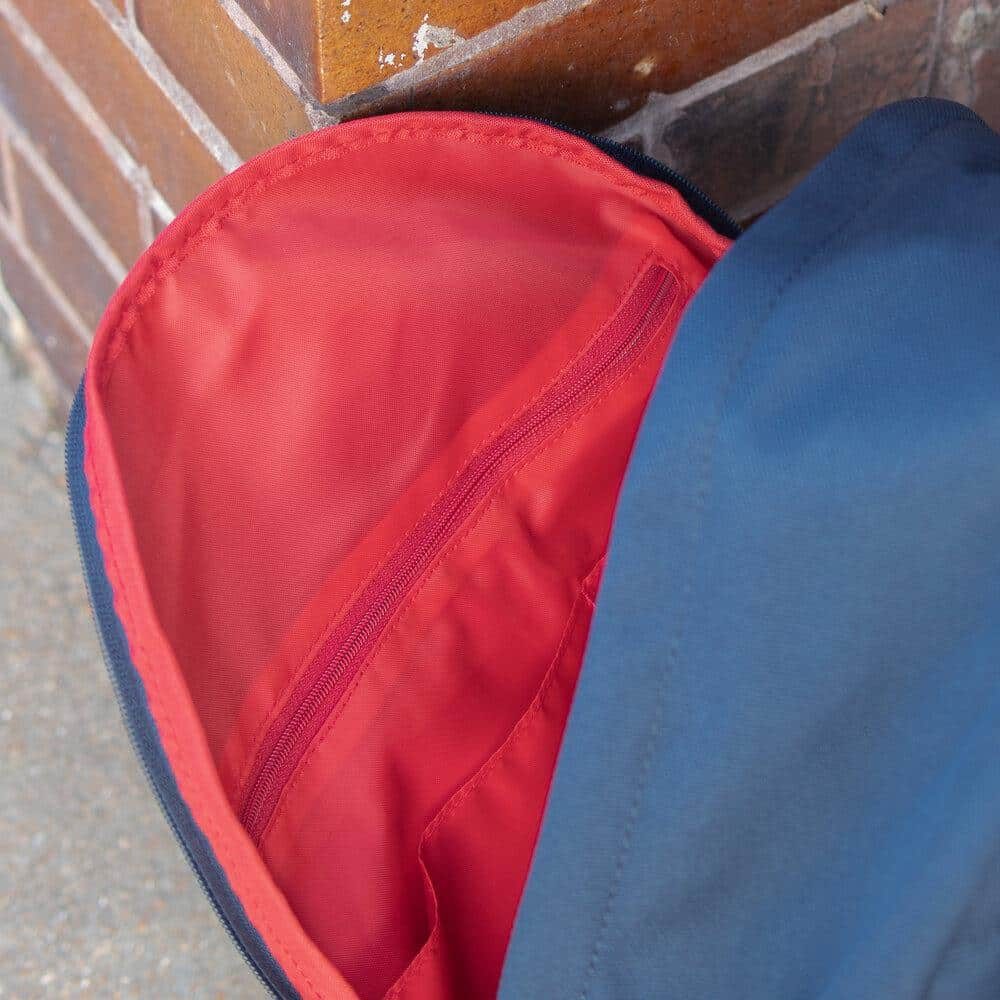 Maru Backpack by Harvest Label. Interior zipper pocket view.