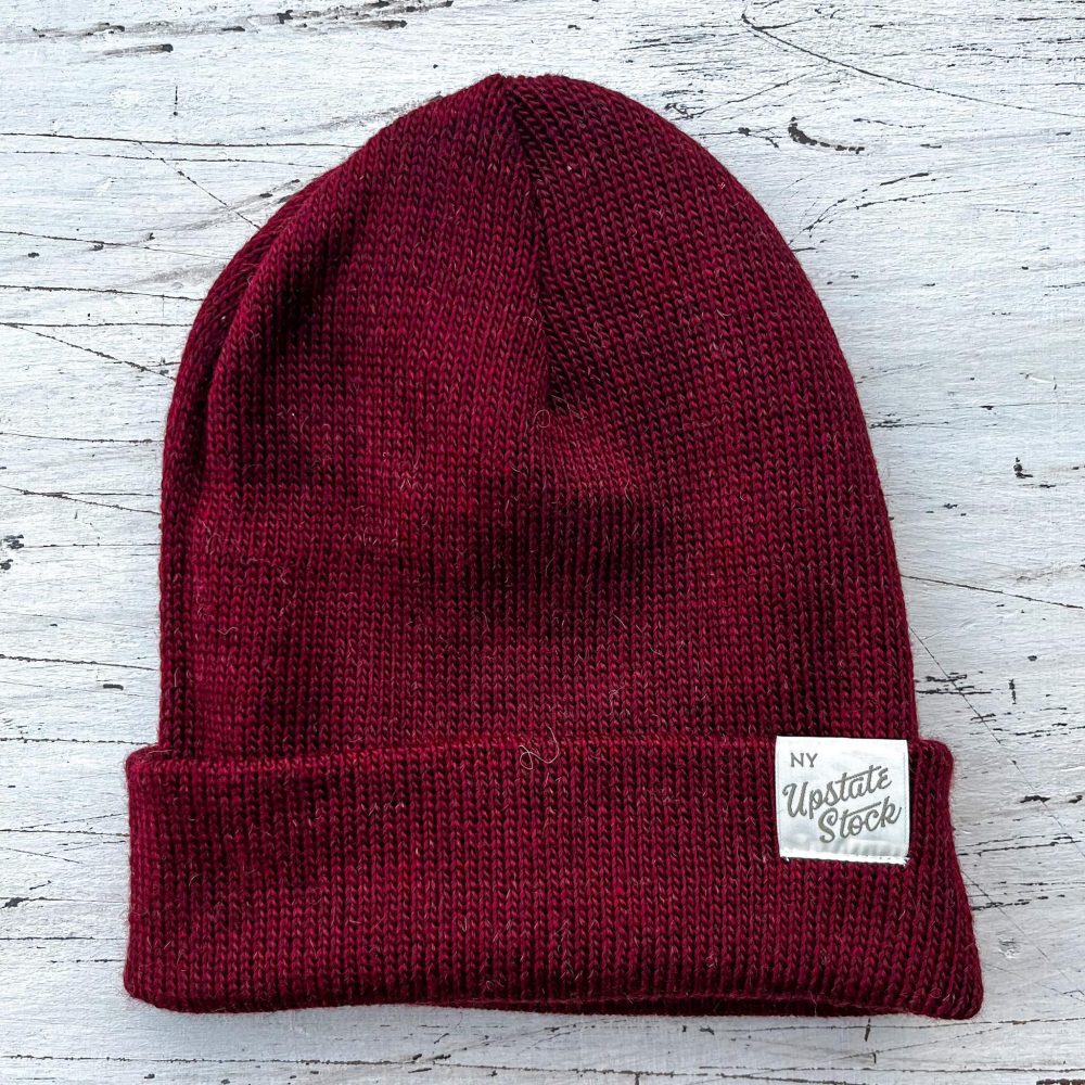 Upstate Stock American Mohair Beanie in Blood.