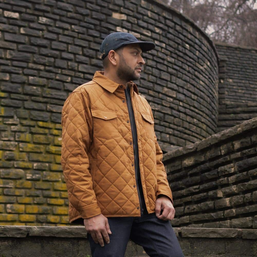 Diamond Quilted Cotton Jacket by Rothco in worker brown.