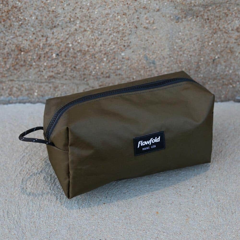 Aviator Toiletry Bag by Flowfold. Olive view.