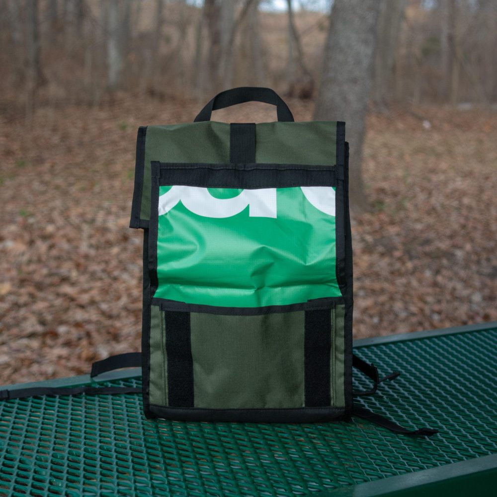 Joyride 24L Backpack by Green Guru. Front pocket view.