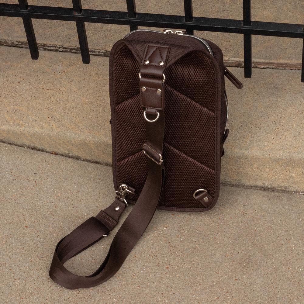 Sling Pack VGN by Harvest Label. Cream rear view.