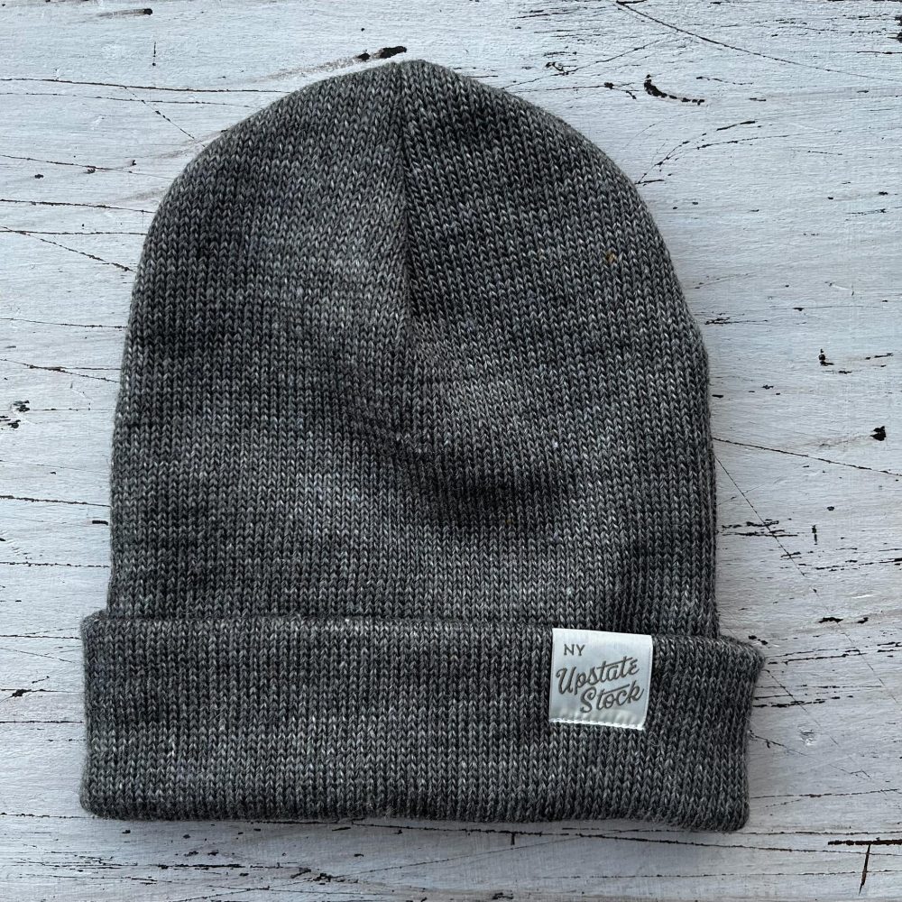 Upstate Stock American Mohair Beanie in Grey.