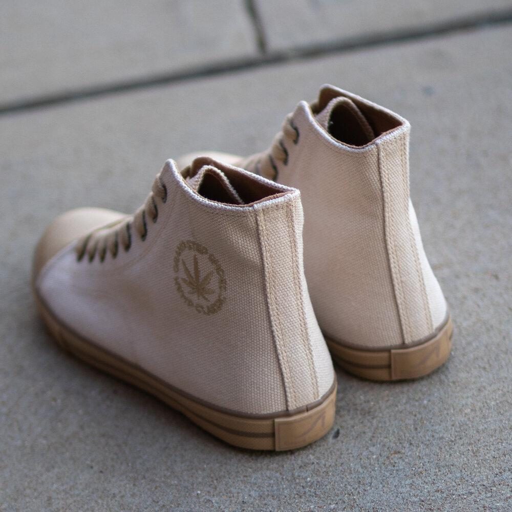 Billy Off-White High Top by Greenergrass. Back View.