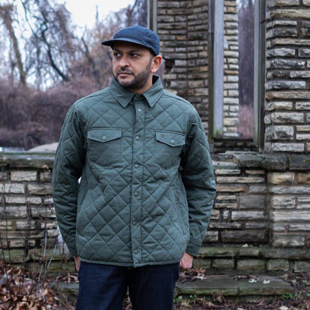Diamond Quilted Cotton Jacket by Rothco in olive drab.